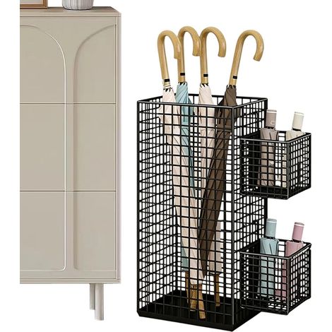 Porte-Parapluies Design Vertical Sur Pieds Gain de Place Antirouille  Corbeille Organisateur De Rangement Pour Parapluies Pour Maison Dortoir Appartement Hôtel Couloir (1/5)