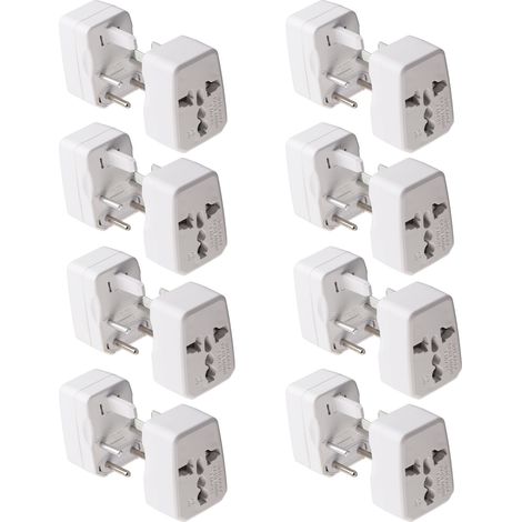 4 Adaptateurs de Voyage Universels US EU AU UK 100-250VAC, Prise de Courant avec Contacts en Laiton pour Chargeurs (1/5)