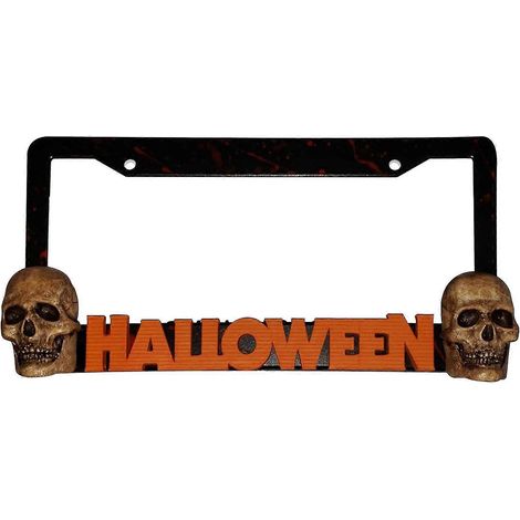 Décoration de cadre de plaque d'immatriculation de voiture exquise faite à la main pour Halloween (1/5)