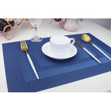 dessous de verre en vinyle tissé lavable pour lot de 6