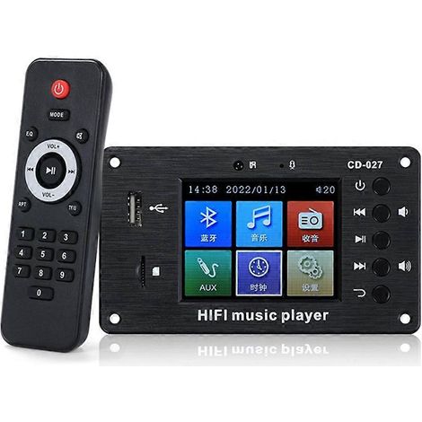 Carte de décodage sans perte Bluetooth 5.1 montée sur voiture avec écran couleur de 2,8 pouces (avec horloge et fonction de décodage audio FM) (1/5)