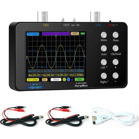 Oscilloscope numérique 50M Taux d'échantillonnage 10M Bande passante analogique Oscilloscope de courant Réparations de téléphones portables Modèles Lissajous Mesure de forme d'onde de courant 6A