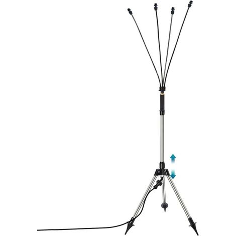 Apex – Brumisateur sur pied réglable 26,4-45,7 pouces – Système de brumisation portable 360° – Conduit d'eau flexible 26 pieds – Pour terrasse extérieure