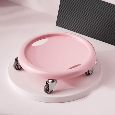 Disque d'entraînement abdominal à 4 roulettes pour exercices à domicile - Rose (1/5)