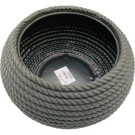 Bali Ciocord Bol vase effet corde 40x21 résine différentes couleurs - Couleur : Poudre - Colore: Smoke (1/2)