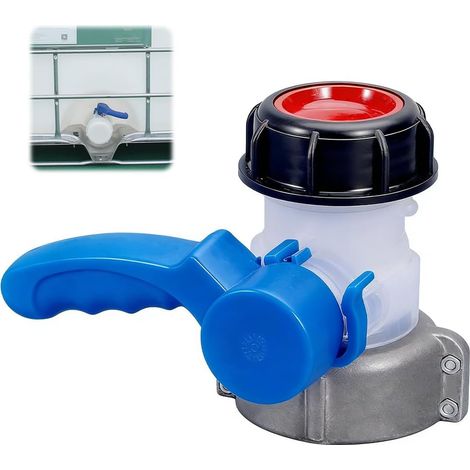 Ortviai Vanne Cuve 1000L - Robinet Cuve 1000L DN50 (75mm) avec Adaptateur IBC Papillon en Alliage d'Aluminium - Vanne de Vidange et Connecteur de Réservoir IBC Premium