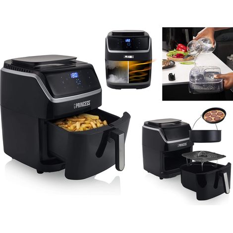 2in1 Digitale Heißluftfritteuse & Dampfgarer mit 2tlg Zubehörset 6,5Ltr 1700Watt (1/5)