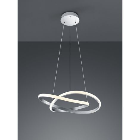Moderne Pendelleuchte Nickel Led dimmbar 27W Ø60 cm Trio Beleuchtung (1/5)