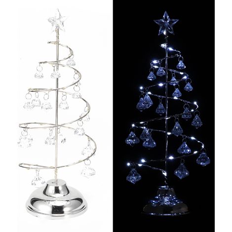 Lampe de Noël LED blanche, veilleuse décorative pour sapin, idéale pour les fêtes. (1/5)