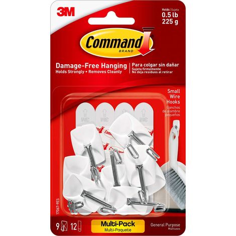 Command 17067-9Es Mini Ganci per Utensili da Cucina, Istruzioni Solo in Lingua Inglese, Bianco (1/5)