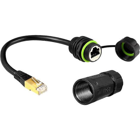 Coupleur Ethernet RJ45 M20 Cat6 blindé étanche IP68 pour extension réseau (1/5)
