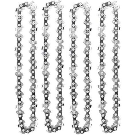 4 Stück 4 Zoll 1/4 Zoll Kettensägenketten, kompatibel mit Mini-Akku-Kettensägen, 4 Zoll, 28 Treibglieder, 10 cm