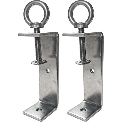 Lot de 2 colliers de serrage à anneau en C - 80-125 mm - Ouvertures de mâchoire réglables - En acier inoxydable - Petites pinces à vis en métal - Support de serrage de table M8 M10 (1/4)