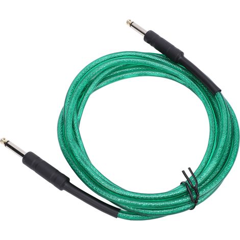 Câble pour guitare électrique 6,35 mm, flexible, en PVC, à embout droit, avec réduction de bruit, vert, 3 m / 9,8 pi (1/5)