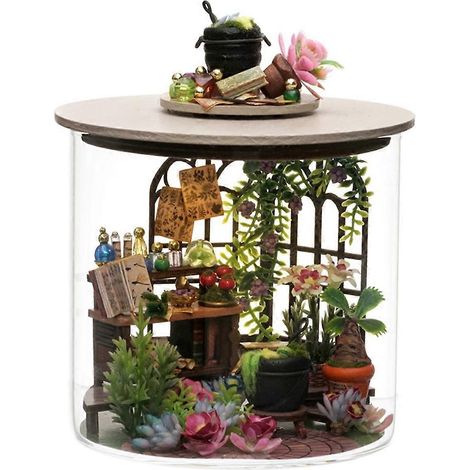 Kits de coin lecture à monter soi-même pour adultes - Maison de poupée en bois - Kit de maison miniature puzzle 3D pour collectionneurs, cabane de jardin magique à monter soi-même (1/5)