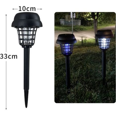 Lampe solaire anti-moustiques - Mosquito Killer - Éclairage LED - Insecticide - Panneau solaire - Noir (1/4)
