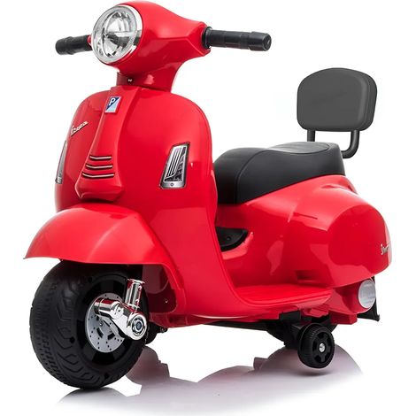 Vespa Elettrica per Bambini Mini GTS 7,2V Rosso Poggiatesta e Clacson (1/5)