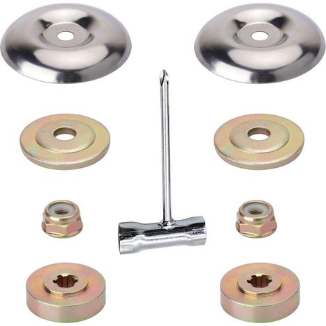 9 Pièces Kit Ecrou Tete Debroussailleuse, Kit Fixation écrou Lame Boîte, Débroussailleuse en Métal Accessoires, Kit De Fixation D'écrou De Lame De Gearbo en Métal, pour Tondeuse à Gazon (1/4)