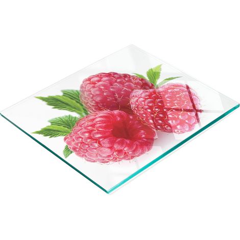 Multifunktionale Küchen-Dekorationsplatte aus gehärtetem Glas, Himbeerfarben, 60 x 52 cm (1/5)