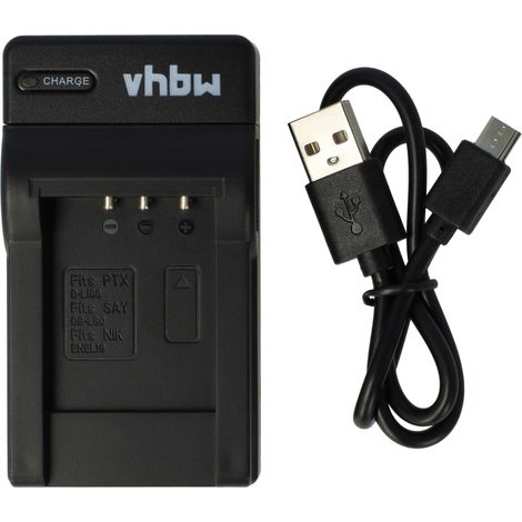 vhbw USB-C Ladegerät kompatibel mit Toshiba CAMILEO BW10 HD, BW10, SX-500, SX500, PX1686, PX-1686 Kamera - Ladeschale + USB-C Kabel Ladeanzeige (1/5)
