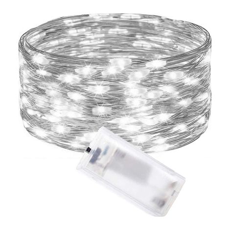 LED-Lichterkette mit 50 LEDs 500 cm Kaltweiß Batterie