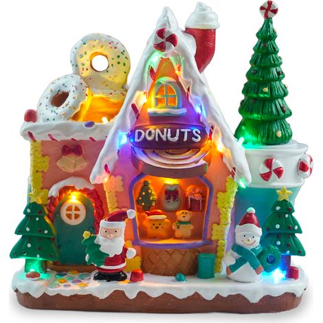 Villaggio Di Natale Animato Northlight Con Luci Led, Musica E Albero Rotante