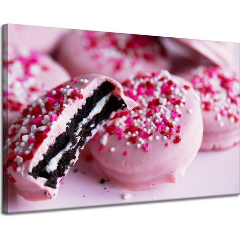 Stampa su tela "Cucina con biscotti rosa" 120x80