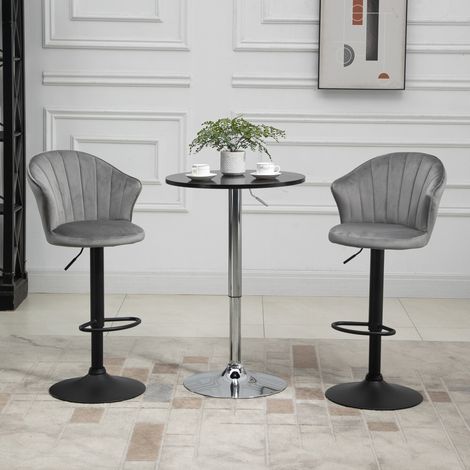 sedia seduta 54 cm girevole regolabile metallo grigio OKMYHOME (1/4)