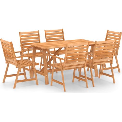 Ensemble Table et Chaise de Jardin Salon de jardin 7 pcs Bois d'acacia solide 67348 (1/5)