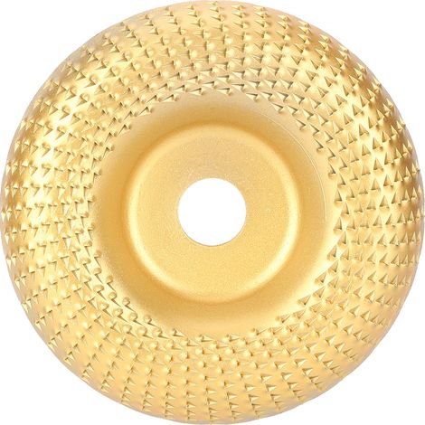 Ortviai Disque de meulage et façonnage pour bois en acier – Modèle E1-531, diam. 100 mm, trou 16 mm, doré (1/5)