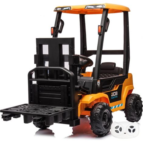 Chariot Élévateur JCB - Véhicule Enfant - Batterie 12V - 2 à 6 ans - Jaune (1/4)