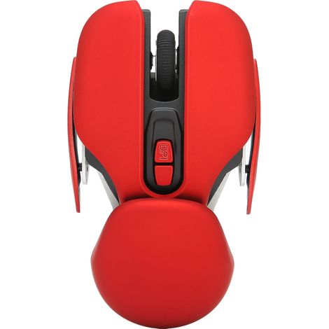Souris sans fil ergonomique avec batterie intégrée, DPI réglable, finition électroplaquée, design intégré, souris gaming rouge