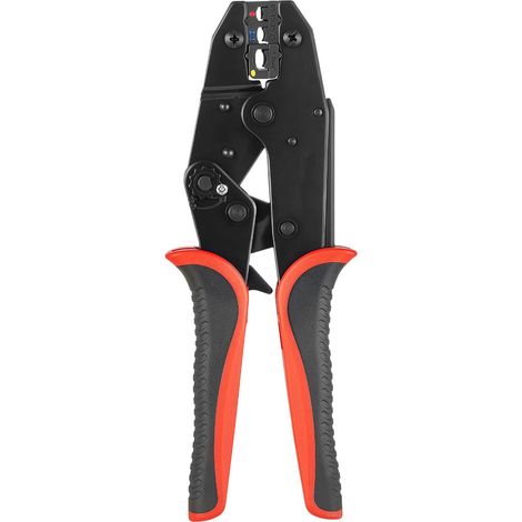 Mophorn Crimpadora de Terminales Eléctricos, 0,5-6 mm², Herramienta de Crimpado con Trinquete para Cables, Incluye Escalas Métricas y AWG, Liberación Rápida, Alicates de Engaste (1/5)
