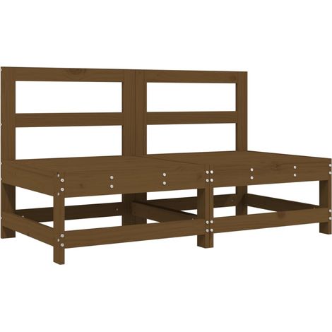 Maison Exclusive - Canapés centraux de jardin 2 pcs marron miel bois de pin solide