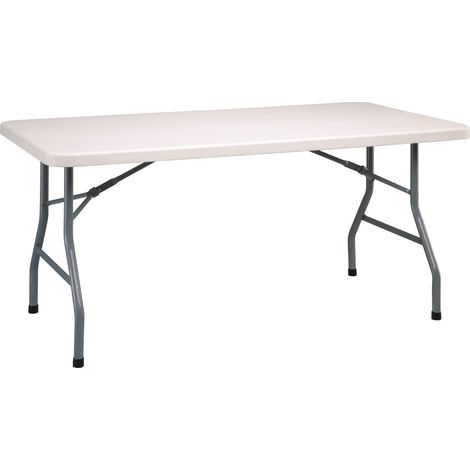 Mesa rectangular plegable interior, exterior 152x76 gris MAHLER garbar