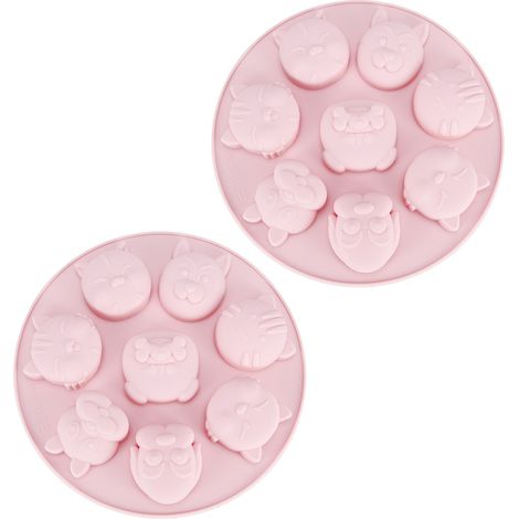 2 Pièces Moule en Silicone Antiadhésif en Forme d'Animaux pour Cuisine - Accessoire de Pâtisserie pour Gâteaux et Chocolat (1/5)