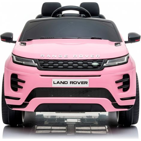 Auto Elettrica Bambini Range Rover Evoque 12V con Licenza Ufficiale Ruote in Gomma EVA Sedile in Pelle Cintura 5 Punti Telecomando 2.4GHz Luci LED Bluetooth MP3 USB Tappetini Inclusi Rosa