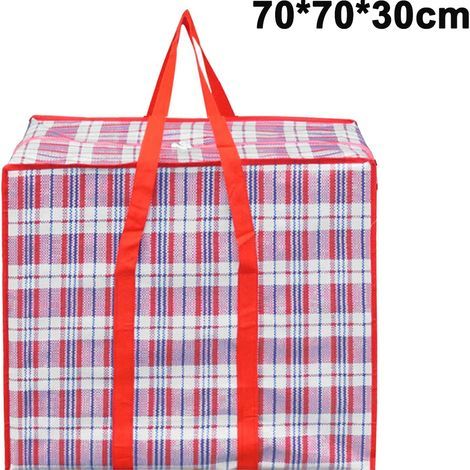 Aufbewahrungstasche – 70 x 70 x 30 cm – Verstärkter Reißverschluss – Wasserdicht – Gewebtes Polypropylen – Für Umzüge, Camping und Transport – 1 Stück (1/5)