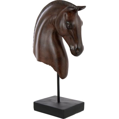 Tête de Cheval Basse "Ronny" 42cm Marron Foncé
