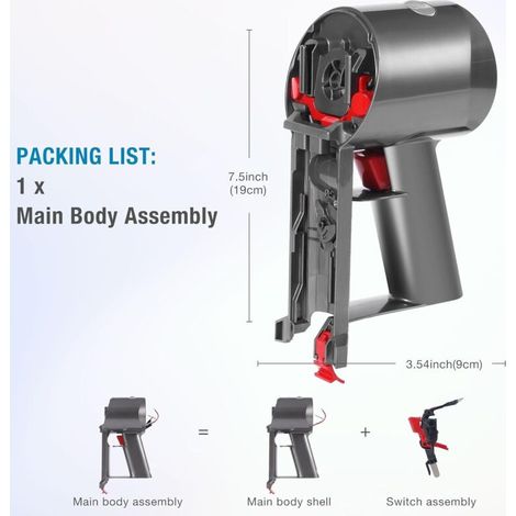Motore + corpo principale per aspirapolvere Dyson V7 e V7 con grilletto. (1/3)