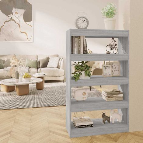 Bibliothèque/Séparateur de pièce Étagère de Rangement - pour Bureau Salon Chambre Cuisine Sonoma gris 80x30x135 cm BV752791 - BonneVie (1/5)