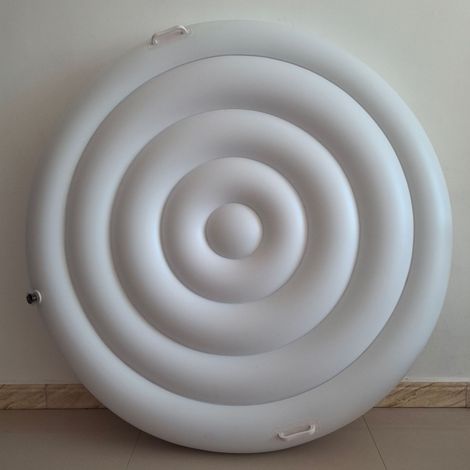 Bâche pour piscine ronde – 140 cm – Avec poignées – Tapis flottant gonflable – Anti-poussière (1/3)