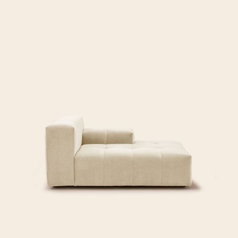 Méridienne modulable D en Effet capitonné en velours Opal UBERTO (1/4)