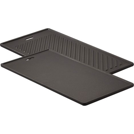 RÖSLE Videro piastra in ghisa per carne e piccoli pezzi da grigliare, marchiatura a fuoco, 45x24 cm, per tutti i modelli Videro a partire dall'anno di modello 2021, nero (1/5)