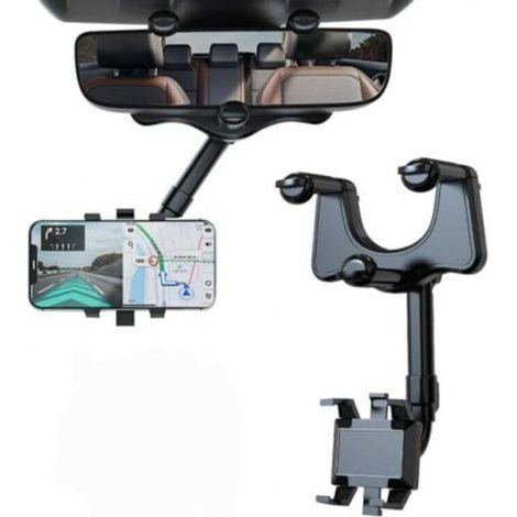 Support de téléphone de Voiture pour rétroviseur, Auto Support Téléphone Voiture Rotatif et Rétractable à 360° pour Tous Les Smartphones (1/5)