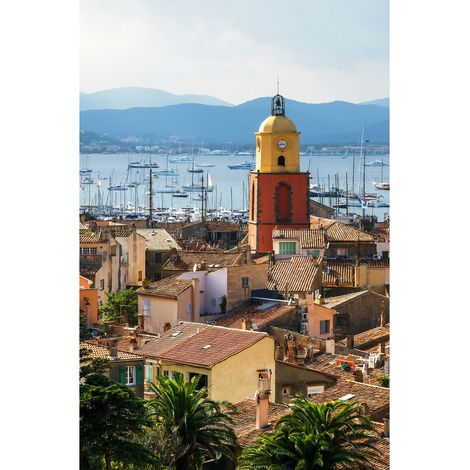 Tableau sur toile baie de Saint-Tropez 30x45 cm - Impression sur Toile Murale Décorative - Image imprimée en HD sur Toile - Toile sur Châssis en Bois FSC - Fabriqué en France (1/4)