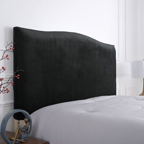 Copri testiera elastica per testiera - 150 cm - per testiera 140-170 cm (nero)