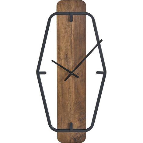 Horloge Murale de Forme Irrégulière Style Industriel Effet Bois Marron Clisson (1/5)