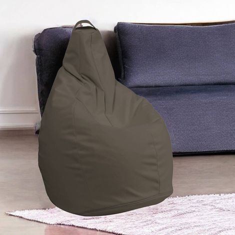 Dmora - Pouf Aunter, Mehrzwecksessel, Sitzsack, Hockerhocker, Made in Italy, 90x90 h120 cm, Beige (1/4)