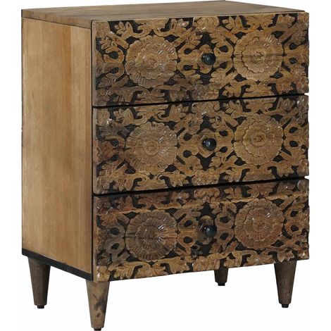 Bettkasten Braun 50 x 33 x 60 cm Massivholz Mango vidaXL